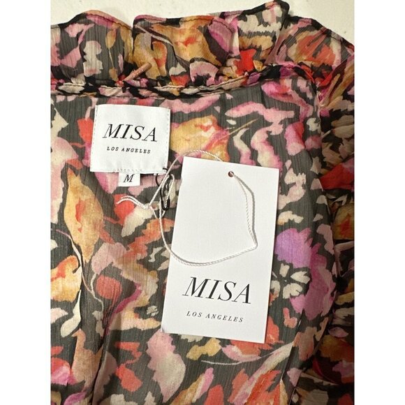 Misa Los Angeles Kidada Dress in Fire Flora Medium New Womens Midi - Picture 11 of 13